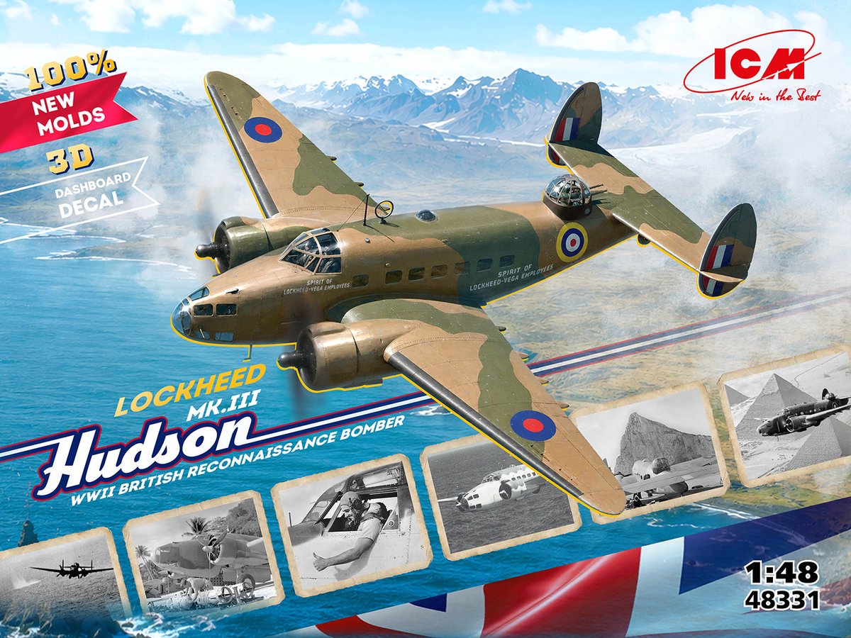 ICM Modelbouwpakket Militaire voertuigen - 48331 Lockheed Hudson Mk.III WWII - Brits Verkenningsbommenwerper Plastic - 1:48 - Modelbouw