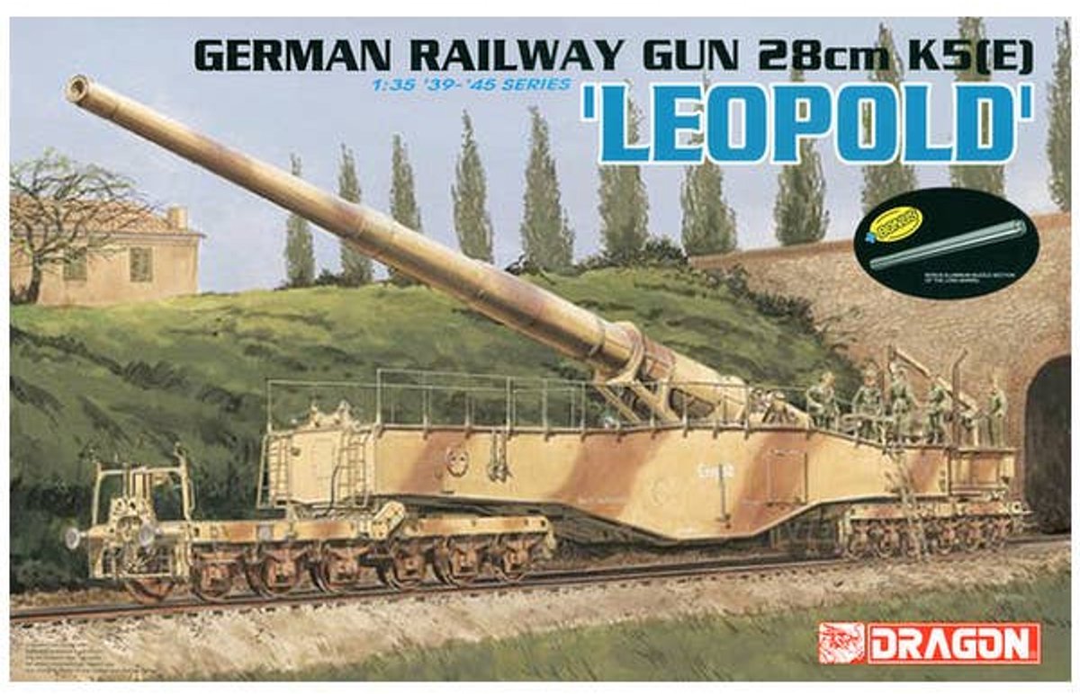 Dragon Modelbouwpakket Militaire voertuigen - 6200 28cm K5(E) Leopold WWII - Duits Spoorwegkanon Plastic - 1:35 - Modelbouw
