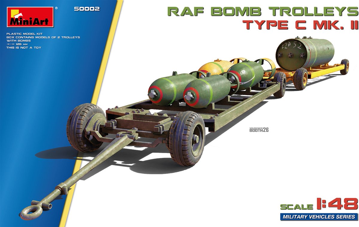 MiniArt Modelbouwpakket Militaire voertuigen - 50002 RAF Type C Mk.II Bommenwagens WWII - Britse Vliegveldvoertuigen Plastic - 1:48 - Modelbouw