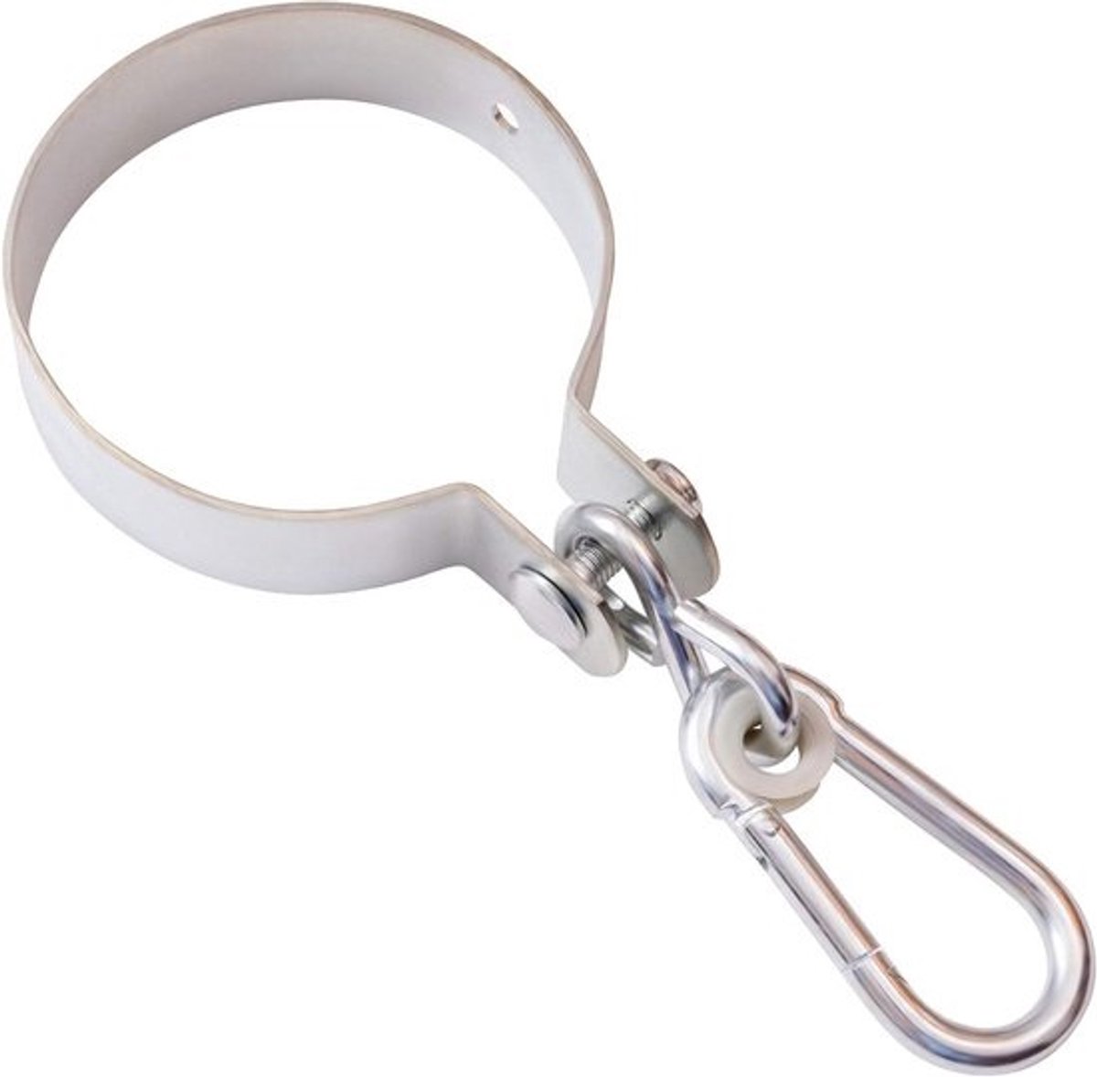 2x schommelklem met karabijnhaak - Ø12 cm - Verzinkt staal, draaibaar, voor ronde balken, schommelhaak voor de tuin