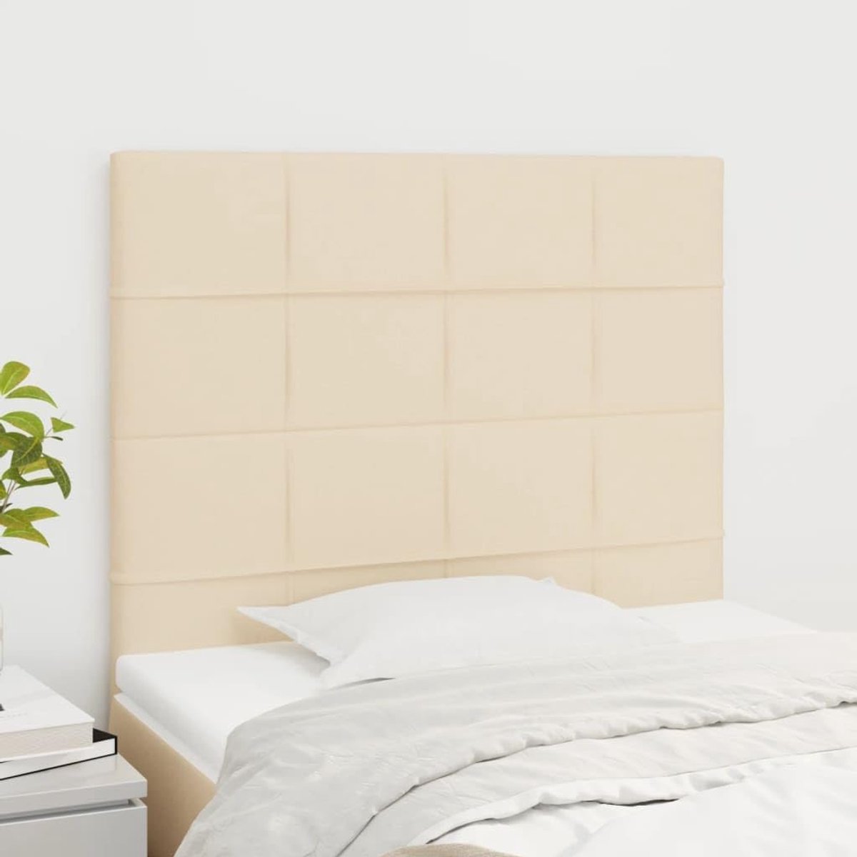 Hoofdsteunen 2 stuks crème 90 x 5 x 78/88 cm materiaal hoofdeinde voor slaapkamer slaapkamer meubels hotels