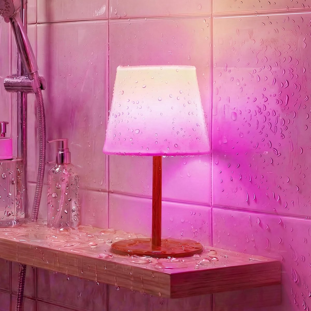 Waterdichte badkamerlamp met afstandsbediening, oplaadbare draadloze sfeerlamp, 3 kleurtemperaturen en 80 RGB-kleuren voor een ontspannen badervaring