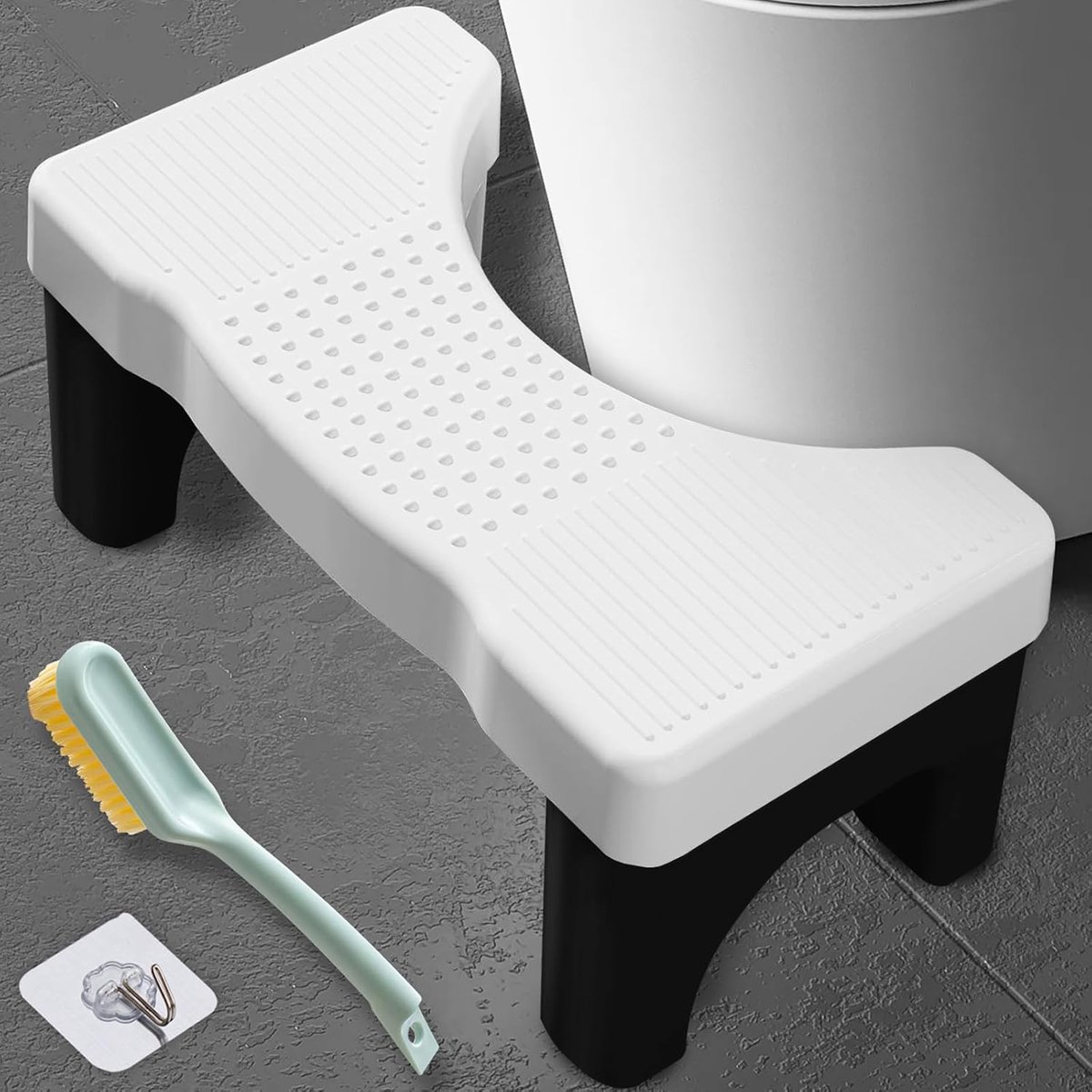 Toilet met Antislip Pads,Ergonomische Toiletkruk Draagbaar voor Badkamer ter Bestrijding van Constipatie,Winderigheid en Comfortabele Uitscheiding pour adulte