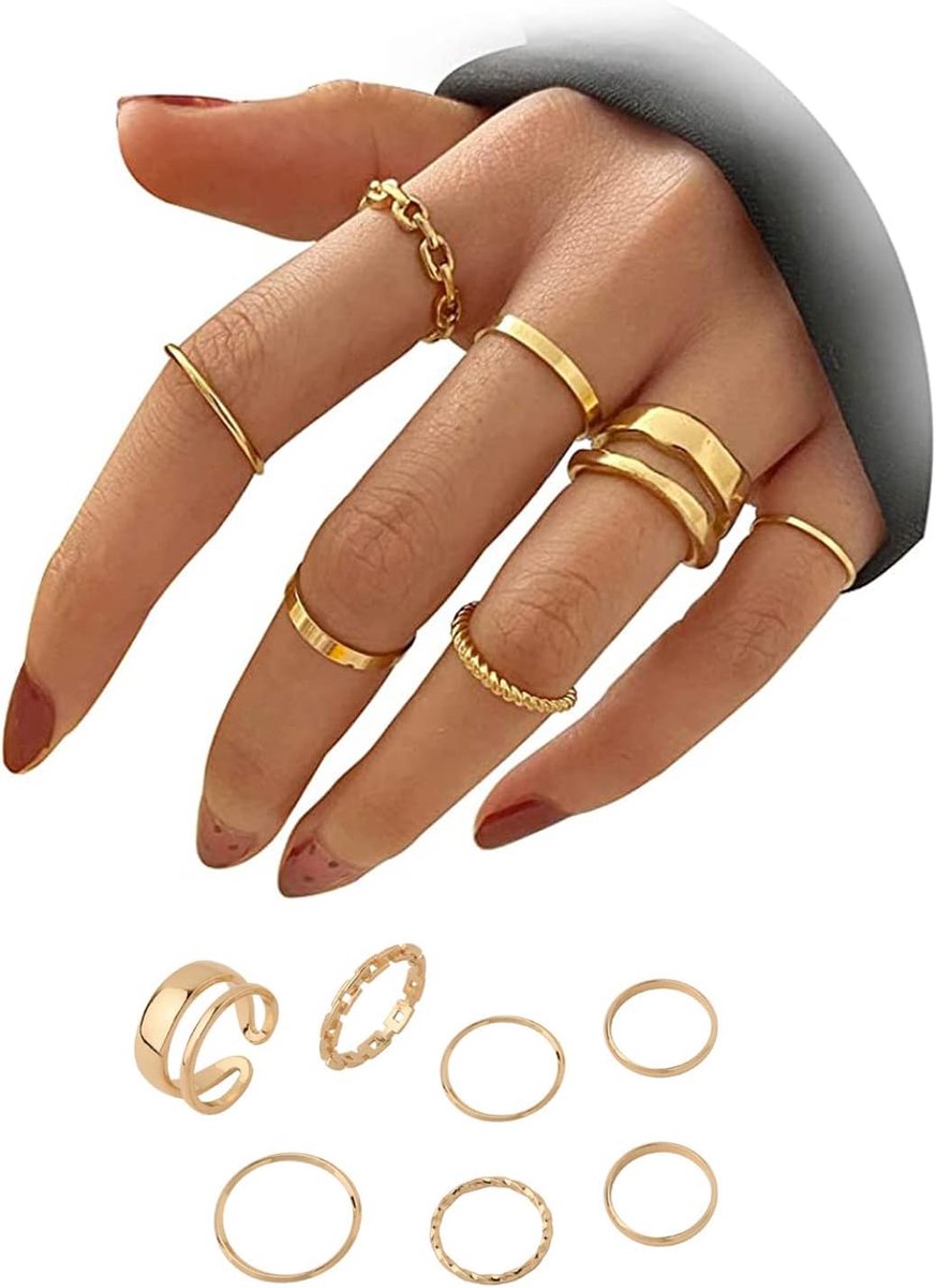 Rings Set voor vrouwen meisjes slangenketting stapelring vintage boho midi ringen maat gemengde vingerringen ringen dames set vingerringen midi ringset geschikt voor mannen en vrouwen