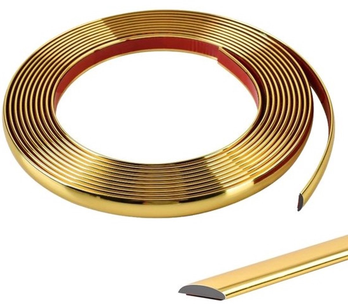 Zelfklevende decoratieve sierlijst - Behangrand voor tegels en spiegels - Voor muur, plafond en kast - PVC-afwerkingsstrip - Afdichtingstape - Wanddecoratie - 13 mm breed - Goudkleurig - 5 meter lang