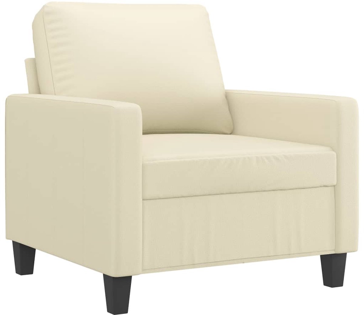 vidaXL Fauteuil - 60 - cm - kunstleer - crèmekleurig