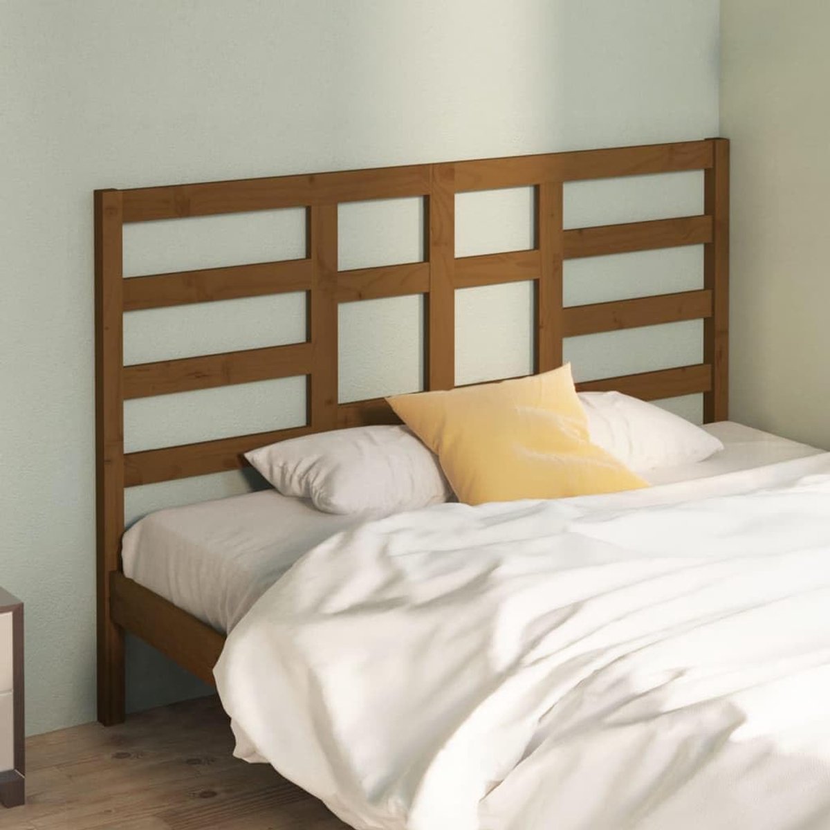 Hoofdeinde voor bed, honingbruin, 146 x 4 x 104 cm, massief grenen, bedhoofdeinde, slaapkamer, meubels voor slaapkamer, hotels