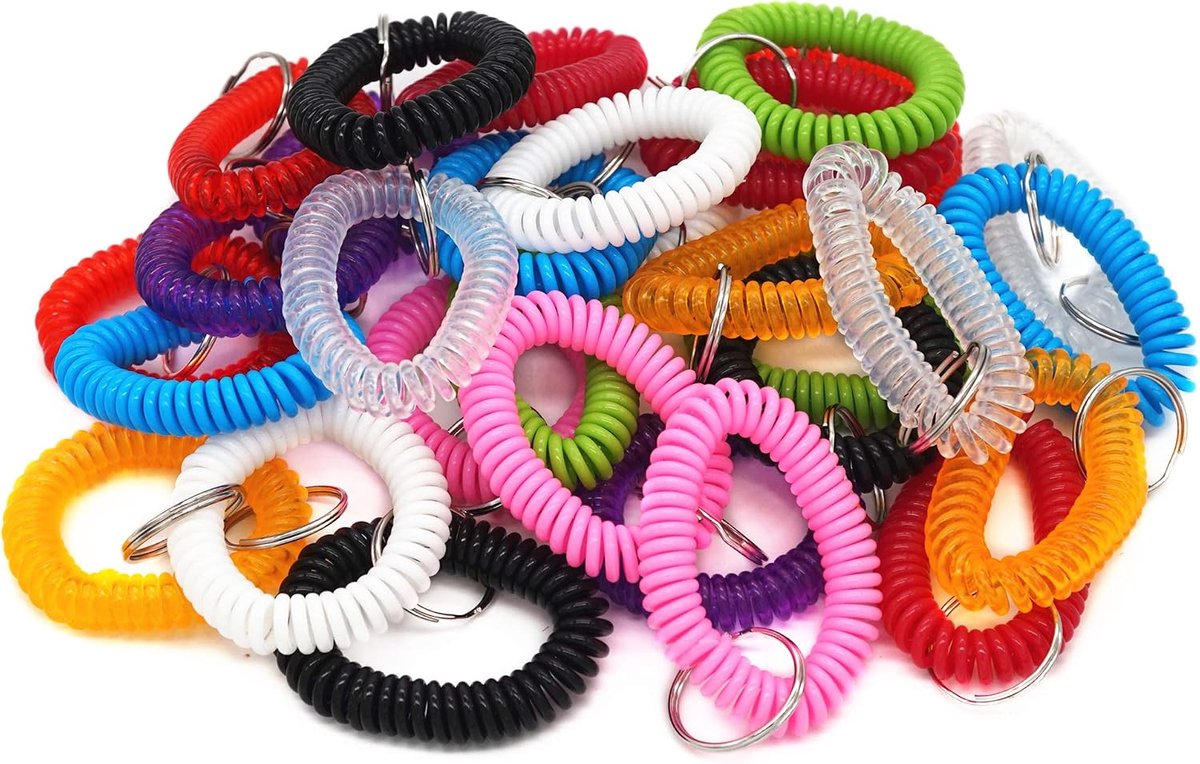 Coil Polsband Sleutelhanger Rekbare Lente Armband Sleutelhanger Sleutelhanger Houder