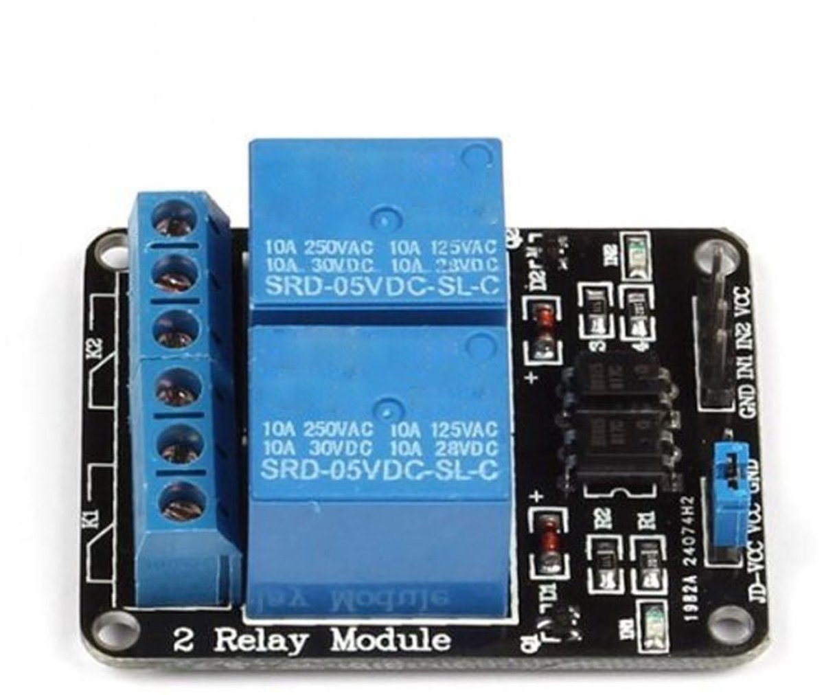 5V 10A 2-channel relay module with optical clutch protection, expansion board, compatible with Arduino - ShopVlot