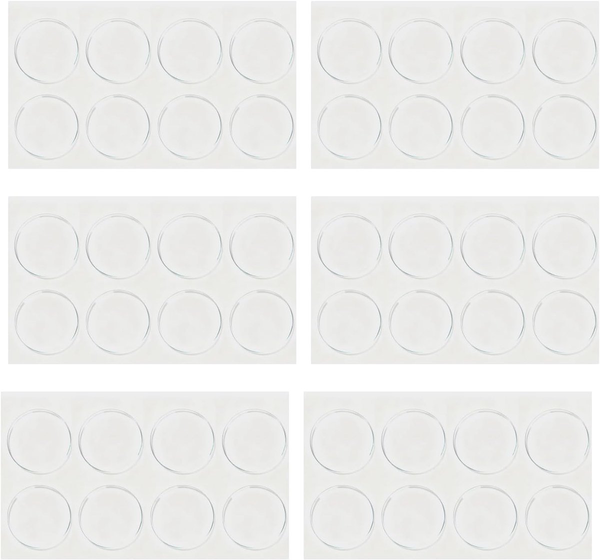 Glazen tafelonderzetters 30mm - transparant - antislip pads - bescherming voor meubels - ShopVlot