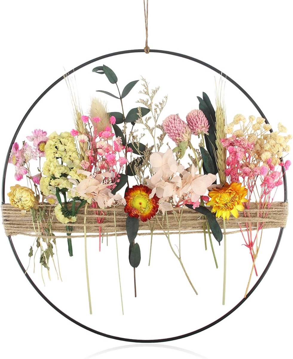 Gedroogde bloemenslinger, 30 cm, deurkrans voor gedroogde bloemen - ShopVlot