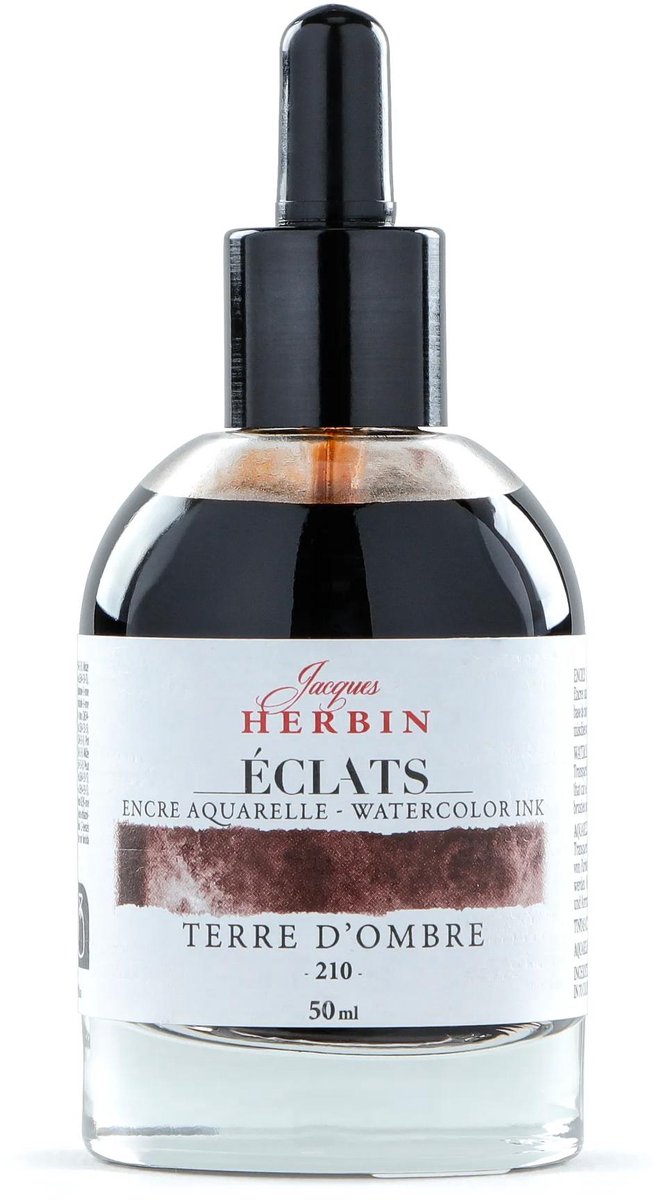 Jacques Herbin Éclats – Aquarel Inkt – Vloeibare Aquarelverf – Omber Bruin – 210 – 50 ml