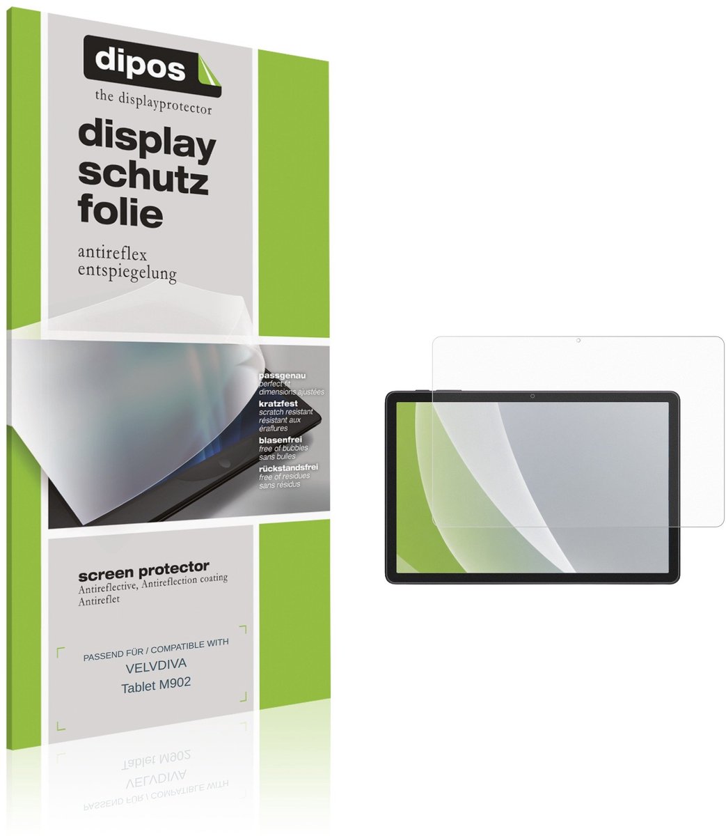 dipos – 2x Matte Beschermfolie geschikt voor VELVDIVA Tablet M902 | Krasbestendige & antireflecterende Screenprotector Ultra-Thin
