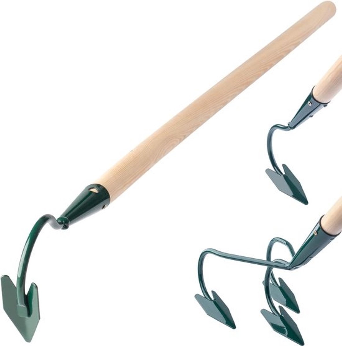 Handcultivator - Tuinhark - Voor het losmaken van de bodem - Met houten steel - 127 x 4 x 13 cm