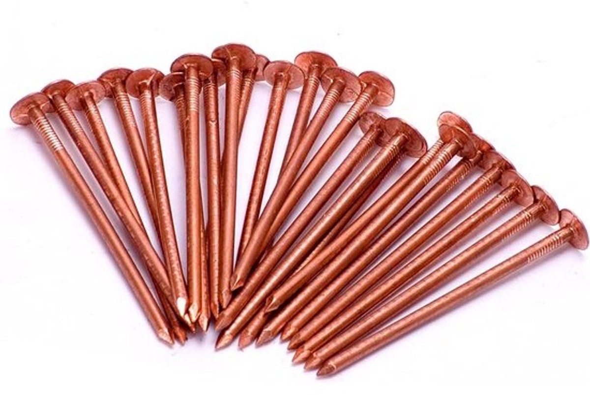 Koperen nagels - Slagpennen - Voor boomstronkverwijdering - Massief koper - 40 x 75 mm - Koper