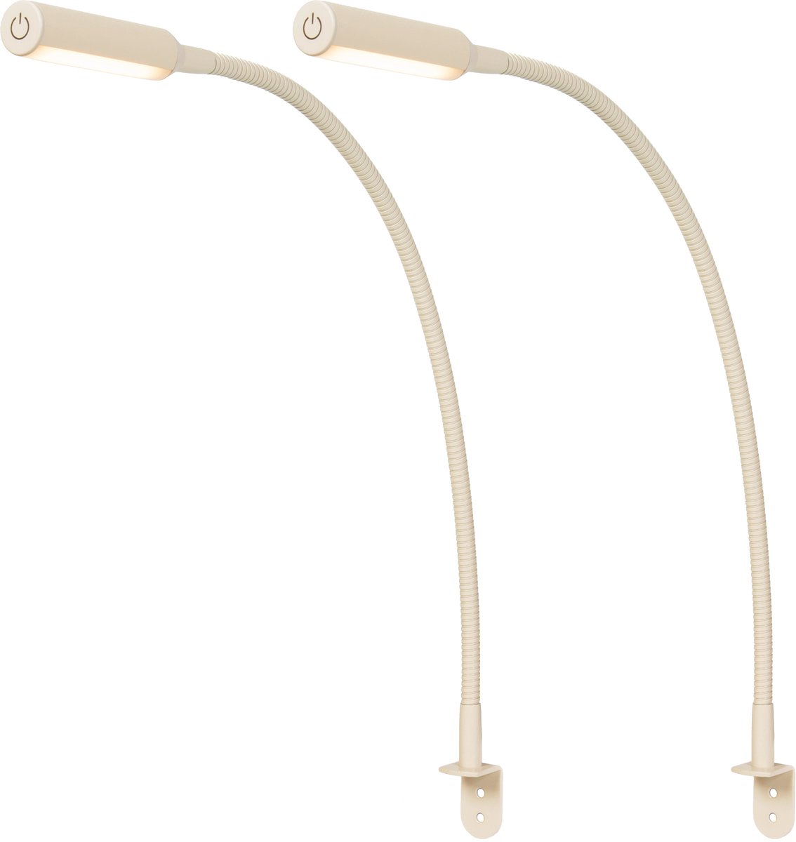 LETT Bed Leeslampen - Set van 2 - Dimbaar - Flexibele Bedlampen - 225lm - Beige