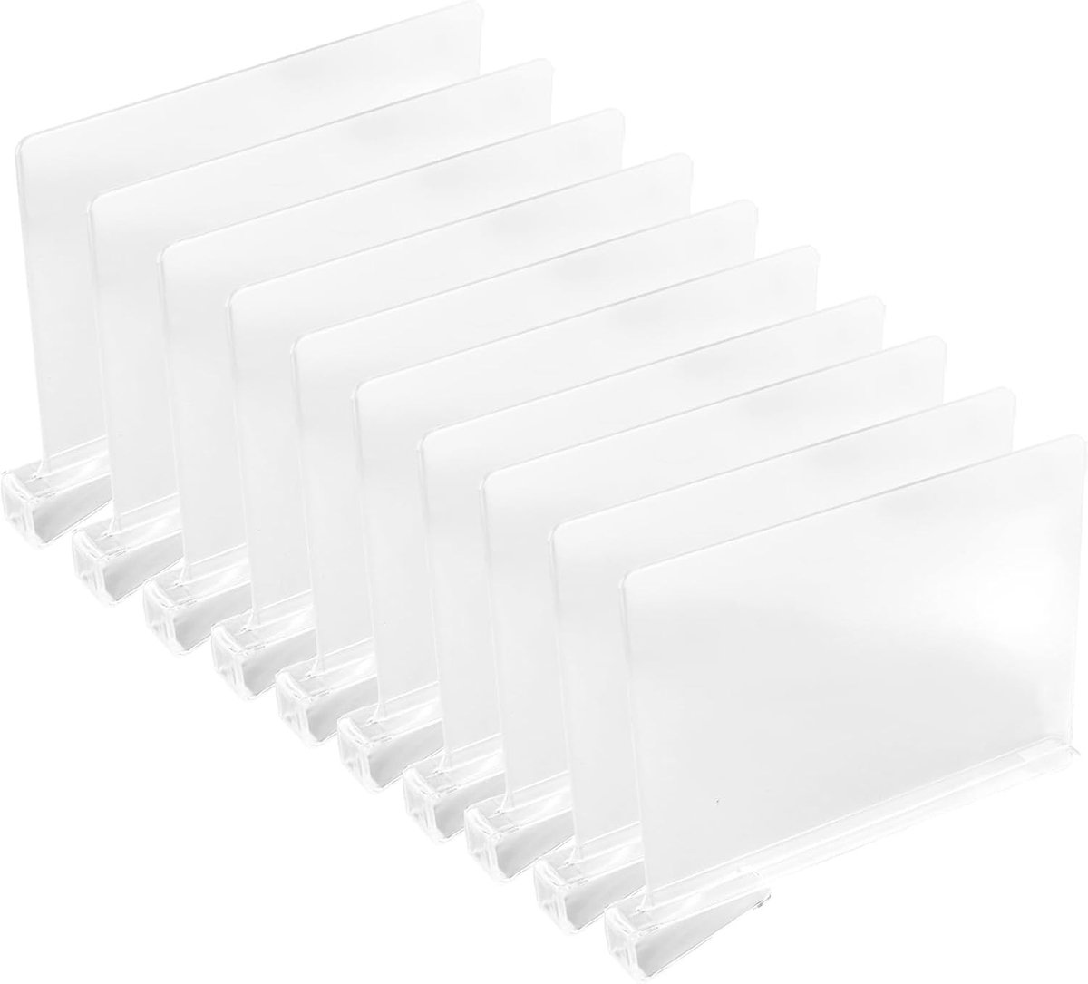 10 Stuks Acryl Plankverdelers, Transparante Verstelbare Kastenverdeler voor Kleding, Boeken en Kantoorplanken