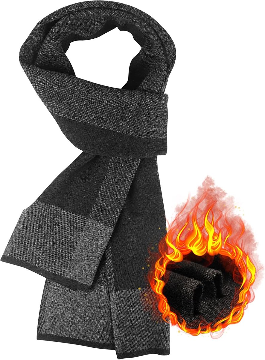 Sjaal Heren, Merinowol Wintersjaal voor Heren, Zachte Warme Sjaal van 30% Merinowol, 180x30cm