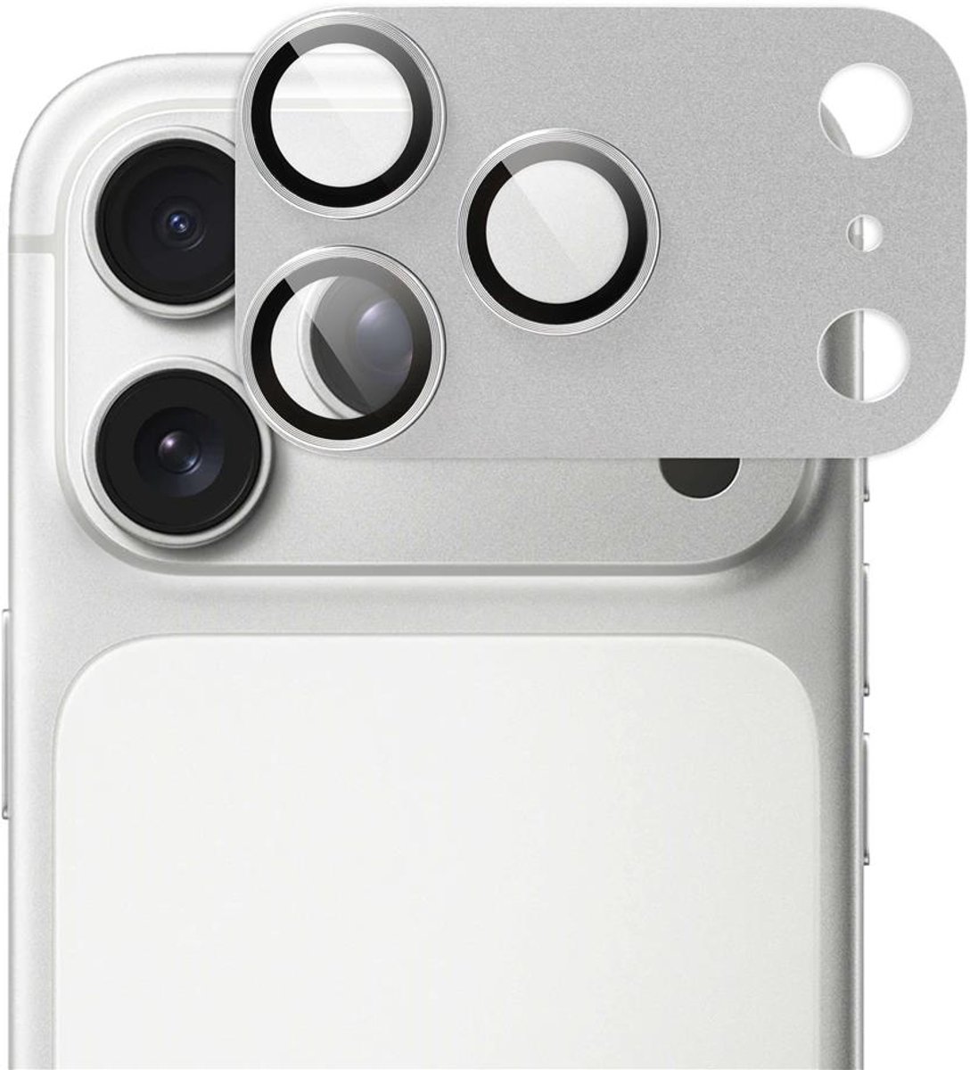 ScreenArmor Lens Shield iPhone 17 Pro Max Camera Protector – Zilver – Premium Aluminium Lensbescherming