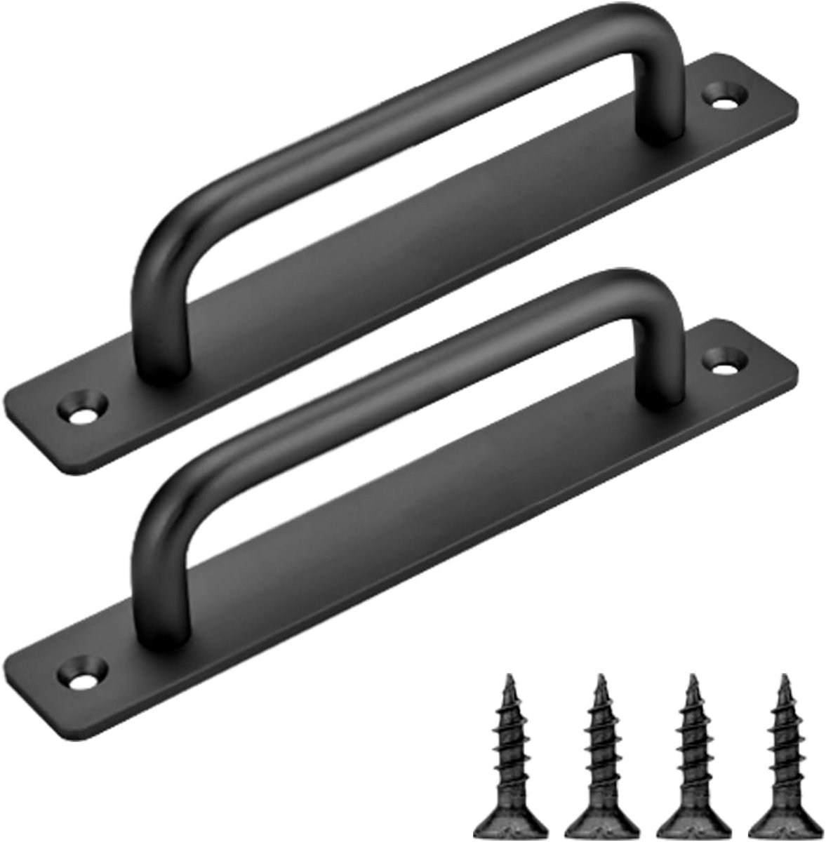 2 stuks schuifdeurgrepen, 150 mm, dubbelzijdig schuifdeurgreep, tuindeurgreep, schuurdeurgrepen, deurgreep voor schuren, schuifdeuren, kledingkast, lade, meubels, poort (zwart)