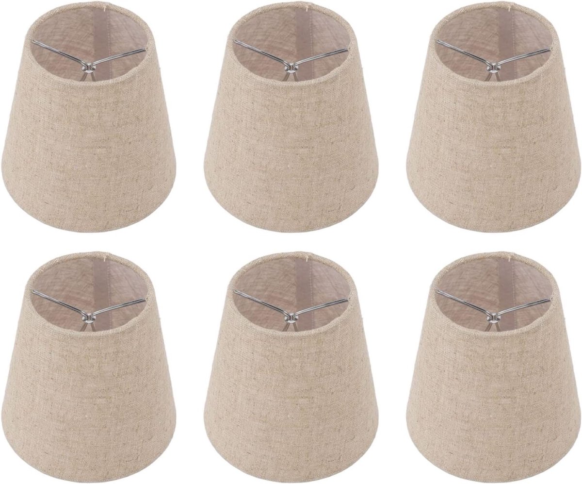 Lampe 6-delige Kleine Lampe Clip op Linnen Stoffen Lampenkap voor Kaarslampen Verlichtingsaccessoires, Kleine Linnen Lampen Kleine Lampe