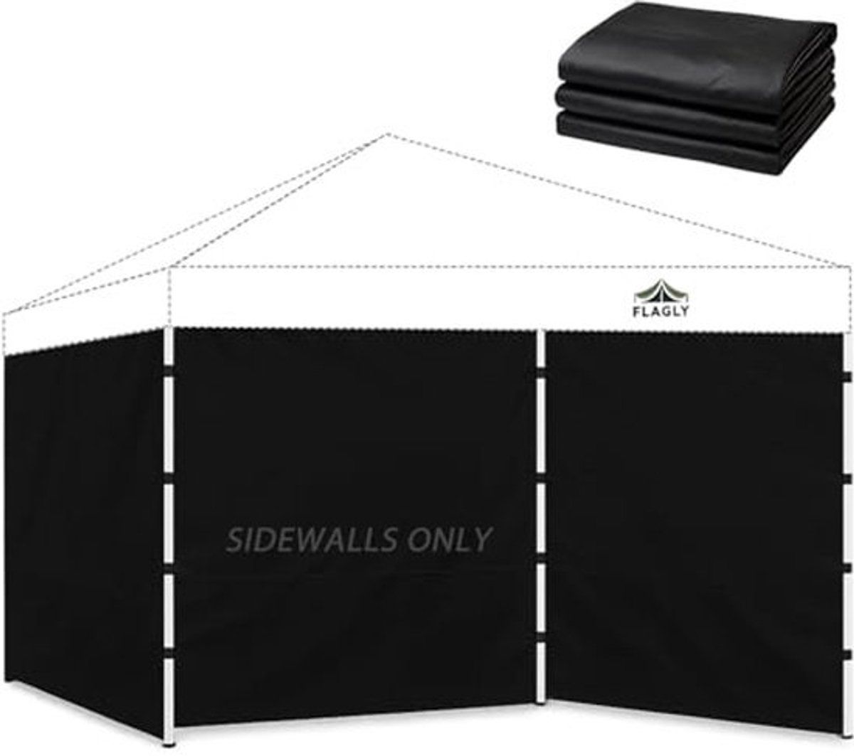 Zijwanden voor 10x10 pop-up luifeltent - 300D waterdicht materiaal - Voor evenementen en privacy