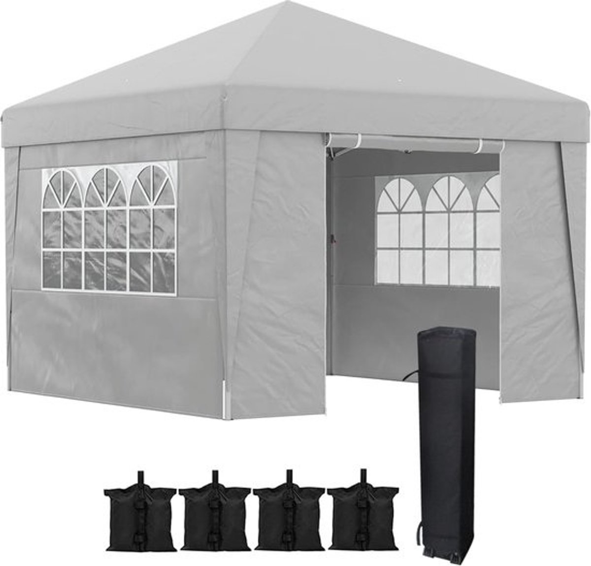 Pop-uptuinpaviljoen - 3 x 3 m - met uv-bescherming en zijwanden