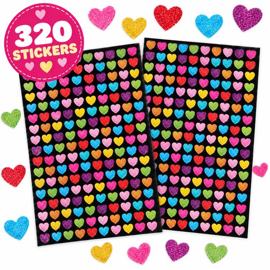 Hartjes met Glitters Stickervellen – Hartjes Stickers – Valentijn – Hartjes Decoratie – Knutselen Meisjes – Stickers Volwassenen – Stickers Planner – Glitter Hartjes – Valentijn Stickers – Hartjes – Stickers Meisjes – Stickervellen – Knutselen