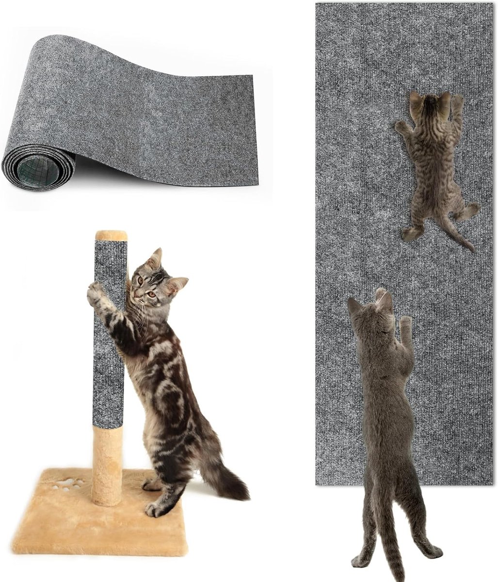Krabplanken, lichtgrijs, kattenkrabmat, kat, wandtapijt, katten, krabplank, katten, krabwand, 200 cm x 40 cm