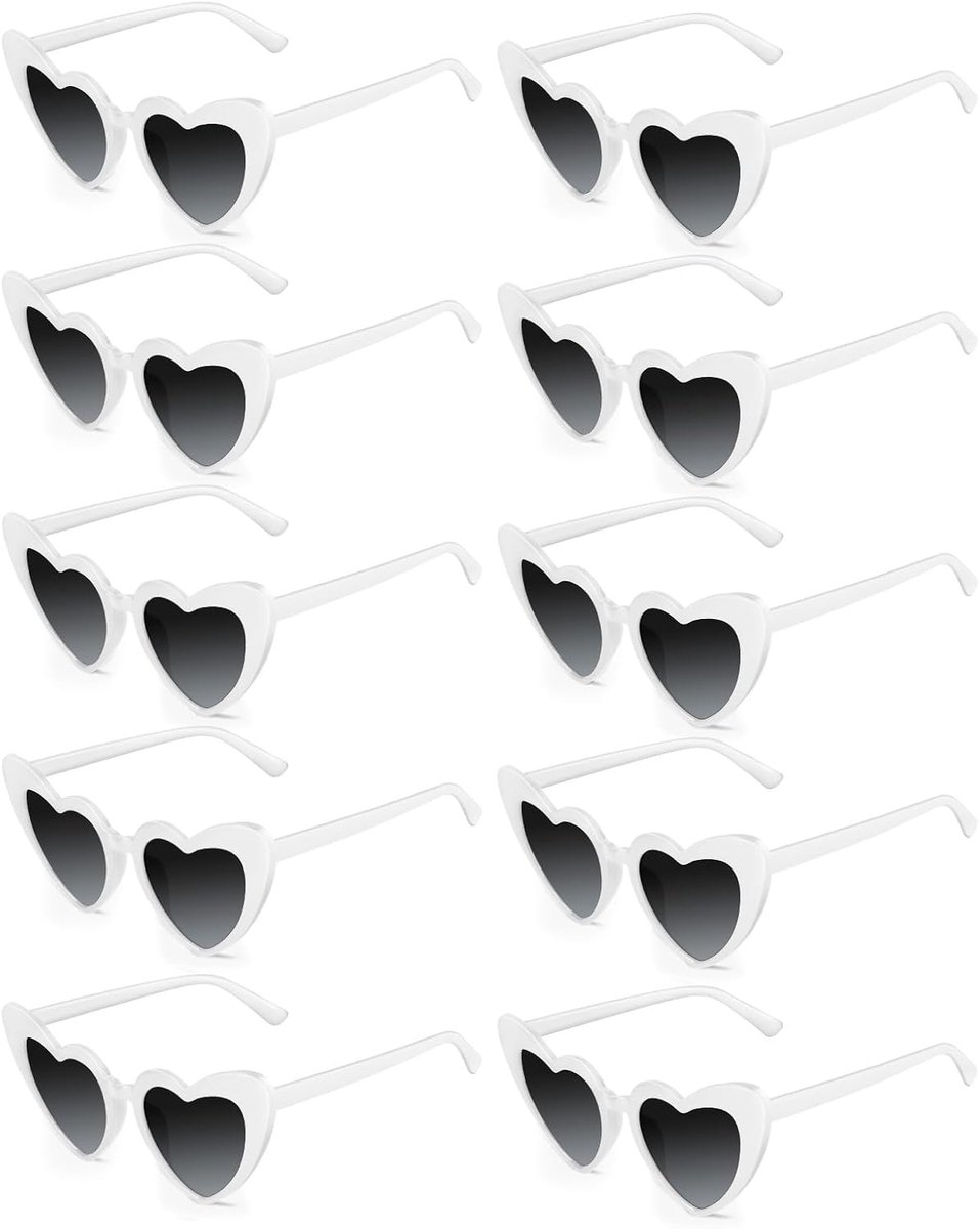 6/8/10 Pack Hartvormige Zonnebril Bachelorette Vintage Hartbril voor Vrouwen Bruiloft Bruids Party Decoraties
