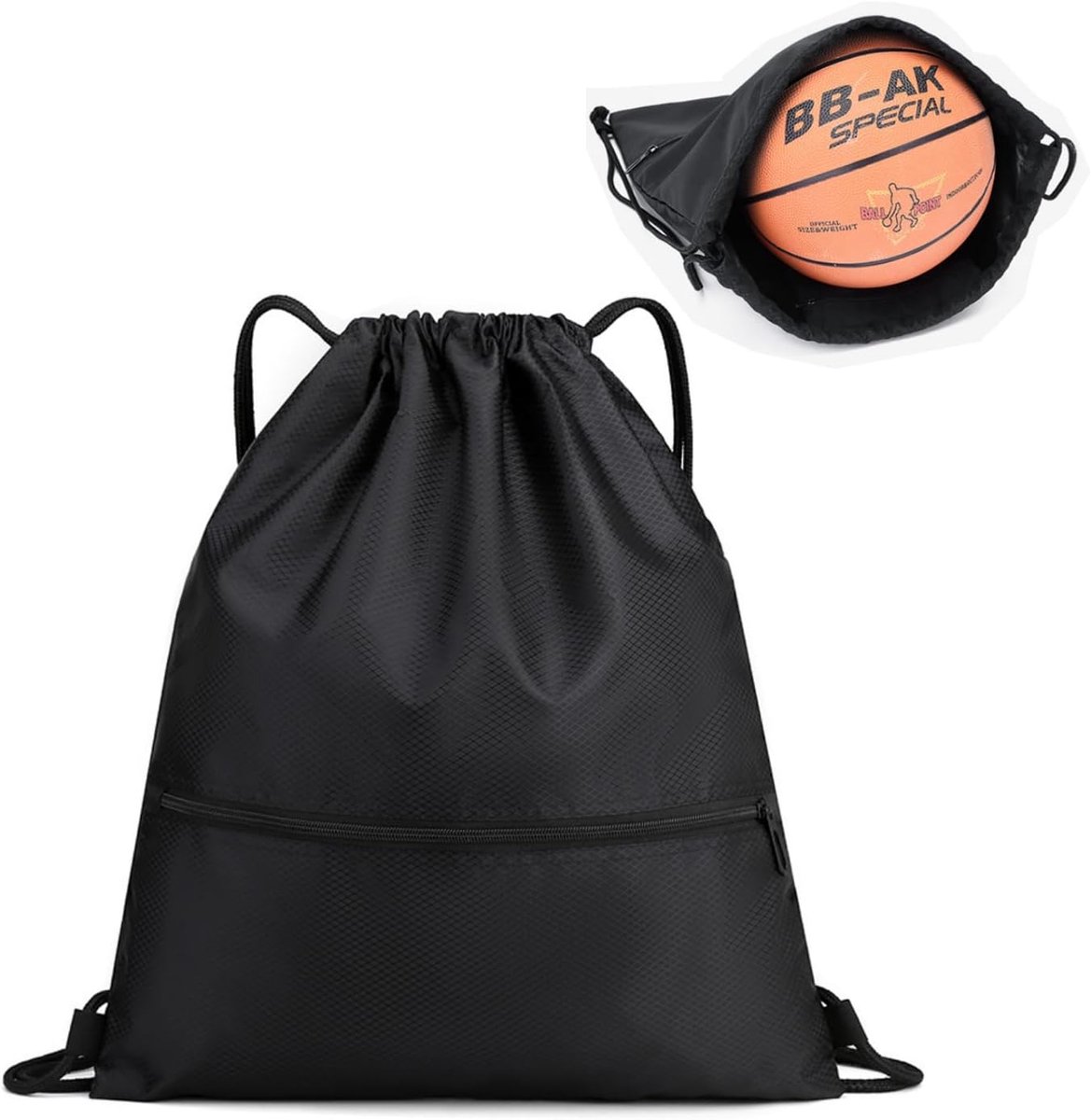 Drawstring Backpack, Black Gym Bag, Sports Bag, Large Drawstring Bag, Adjustable Drawstring, Gym Bag for Men and - ShopVlot