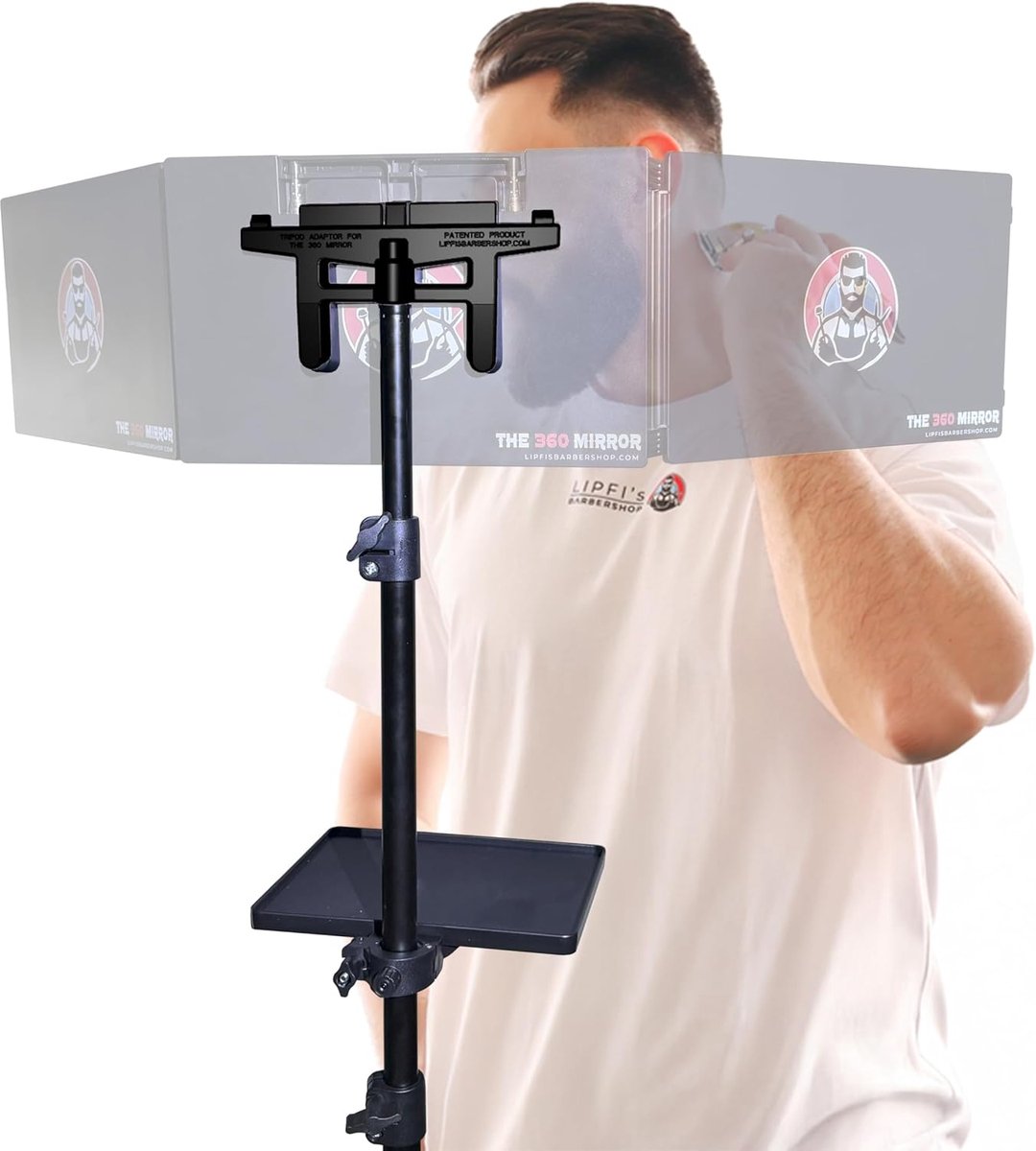 SnelShoppen - Tripod Adapter voor 360° Vouw Spiegel - Universeel Compatibel, Ergonomisch, Stabiel, Perfect voor Kappers, Make-up, Reis, Handvrij Gebru