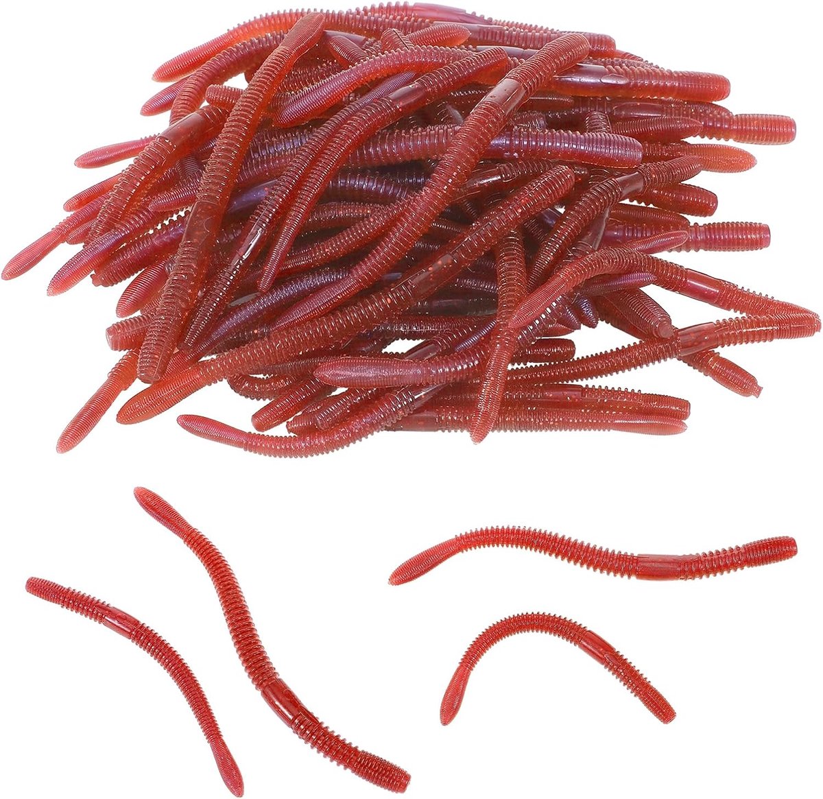 kunstregenwormen 60 stuks - 12 cm en 9 cm - zachte pvc - levensechte decoratie voor Halloween - ShopVlot