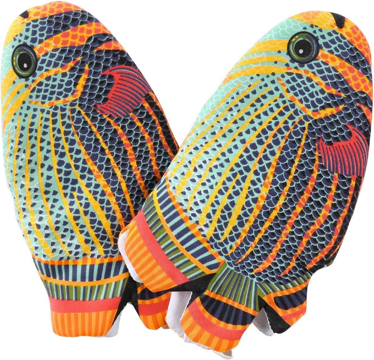 SnelShoppen - Ovenwanten Hittebestendig, Grappige Katoenen Keukenhandschoenen, Antislip, Anti-verbranding, Ophangbaar, Blauw/Rood, 13,5 x 24/25 cm, Id