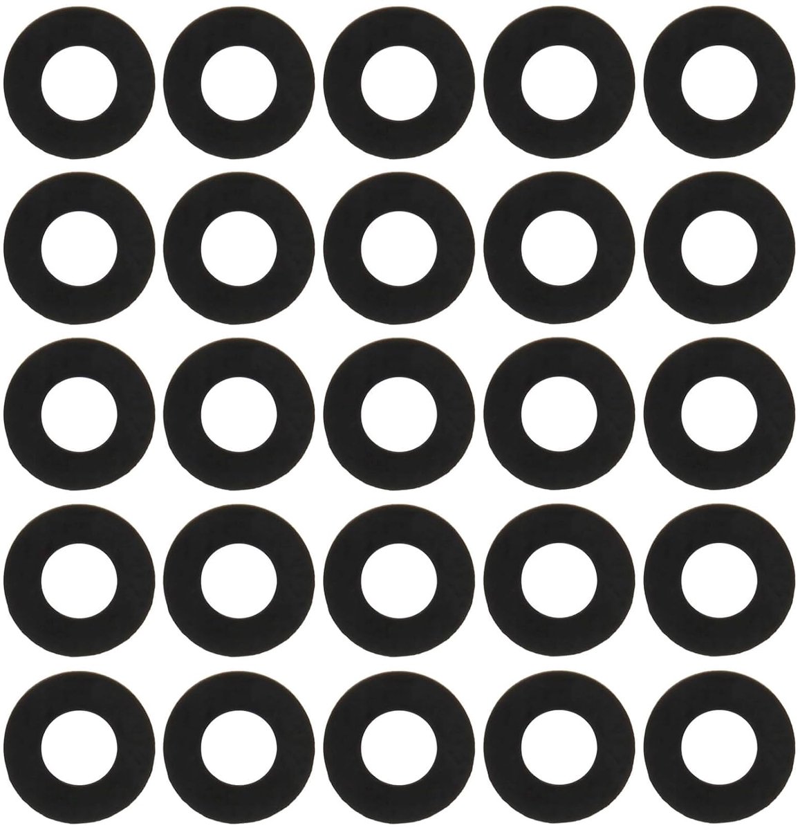Washers M6 Pack of 25 Washers Large Stainless Steel A2 V2A Black Flat U-Discs Ideal for Screws, Nuts and Threaded - ShopVlot