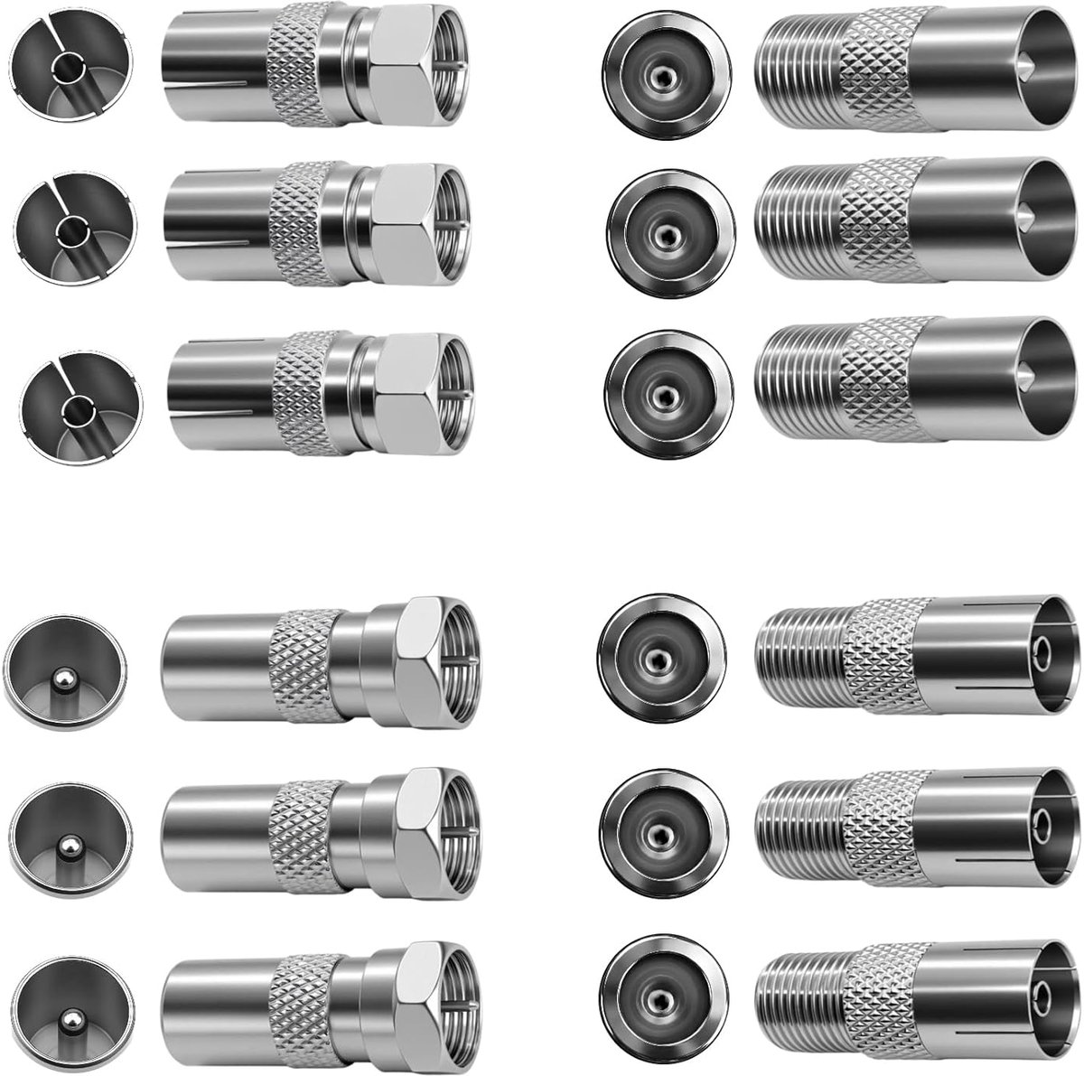 Antenne kabel connector 12 stuks - Coaxiaal F-plug - Multifunctioneel - Geschikt voor kabel TV - ShopVlot