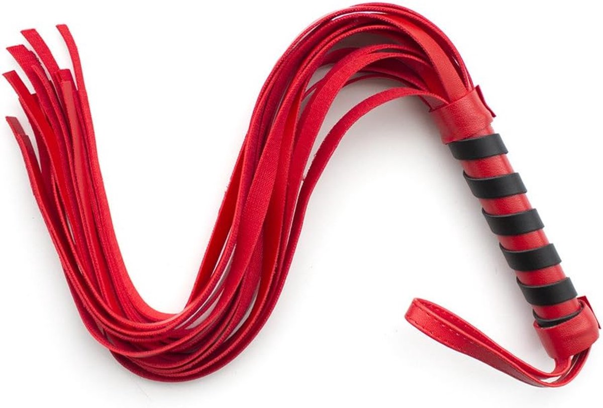 Flogger lederen rijgerde erotische zweep seksspeelgoed SM (rood) - ShopVlot