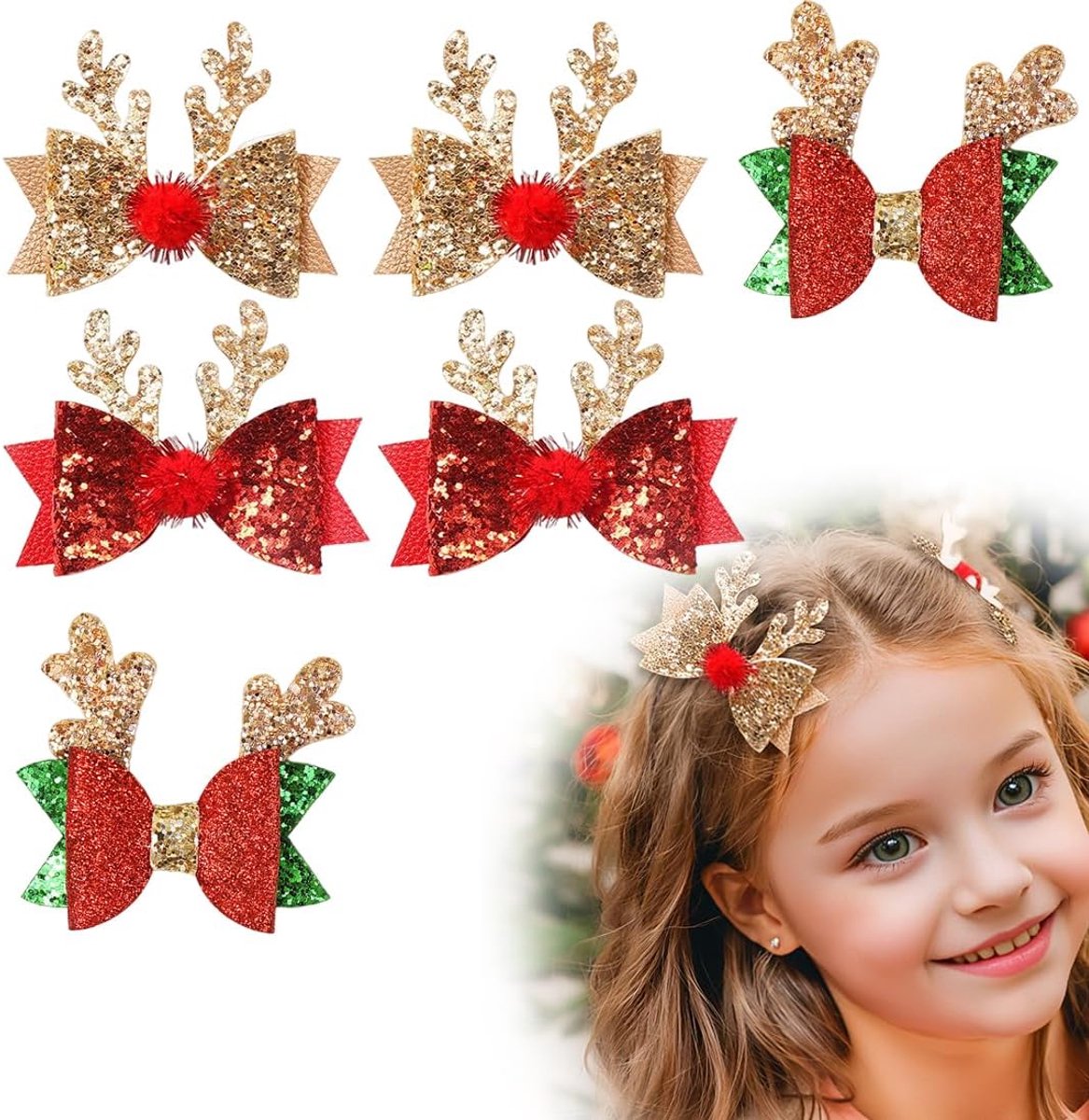 Haaraccessoires voor Kerstmis - 3 paar haarclips - kleurrijke ontwerpen - perfect voor feestelijke looks - ShopVlot