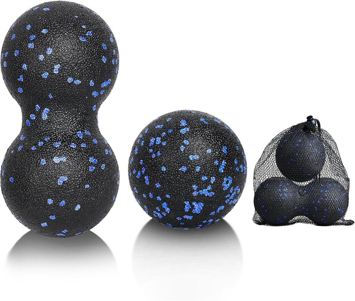 SnelShoppen - 2 Pcs Massage Ball Set, Peanut Ball Massage, Foam Roller, Dubbele Lacrosse Bal voor Spierontspanning, EPP Materialen, Blauw, Ideaal voor