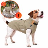 Furry Original® Honden Jas Waterdicht - Softshell Regenjas - S 36-42 cm - Verstelbare Regenjas met Rits voor Tuig - Reflecterende Hondenjas voor Teckel & Kleine Hond - Snel aan/uit - Kleding