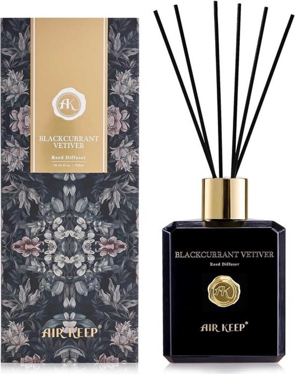 Aromadiffuser met Blackcurrant en Vetiver - 300 ml - voor badkamer en woondecoratie