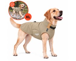 Furry Original® Honden Jas Waterdicht - Softshell Regenjas - XL 60-68 cm - Verstelbare Regenjas met Rits voor Tuig - Reflecterende Hondenjas voor Grote Hond - Snel aan/uit - Kleding