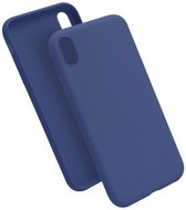 Hoesje voor Apple iPhone XS MAX - matte TPU cover - Donkerblauw / Dark blue