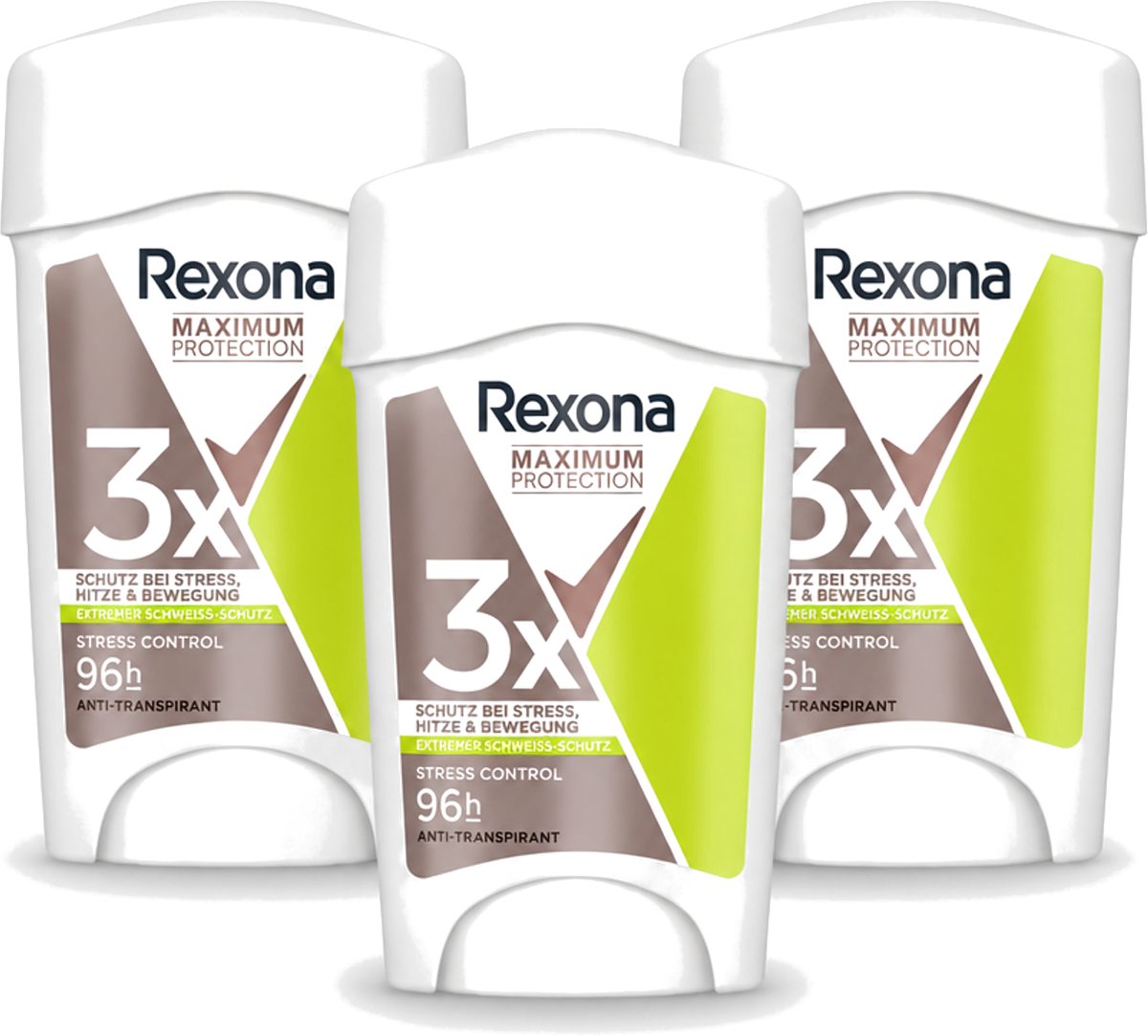 3 x Rexona – Anti-Transpirant Stick – Maximum Protection Stress Control Dry – 45 ml - Voordeelverpakking - 3 stuks