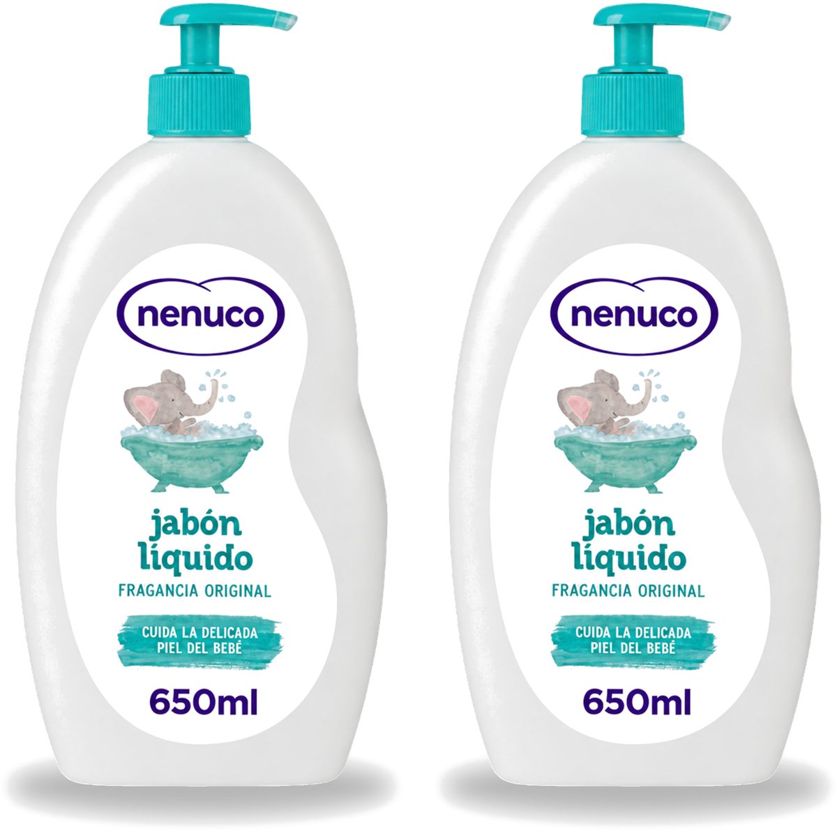 2 x Nenuco - Jabon Líquido - Vloeibare Zeep - Originele Geur - Met Doseerpomp - 650 ml - Voordeelverpakking - 2 stuks