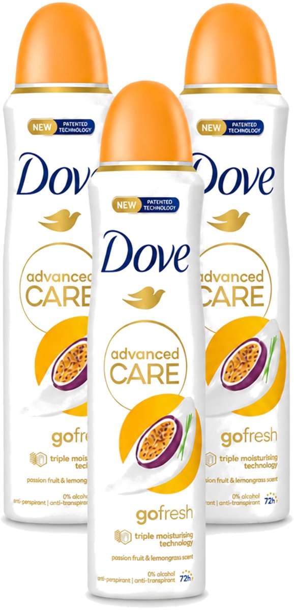 3 x Dove – Deodorant Spray – Passion Fruit – 250 ml - Voordeelverpakking - 3 stuks