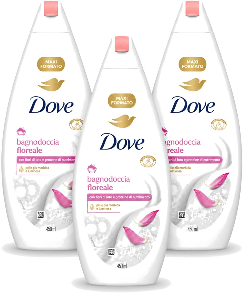 3 x Dove – Douchegel – Lotus Bloem – 450 ml - Voordeelverpakking - 3 stuks
