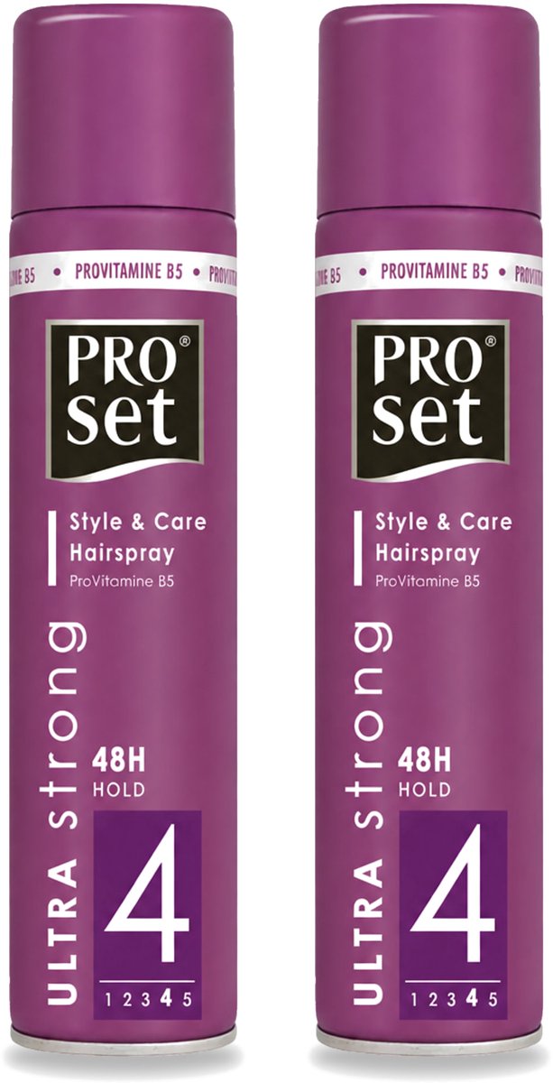 2 x Proset - Haarspray - Ultra Sterk - 48 uur Werking - 250 ml - Voordeelverpakking - 2 stuks