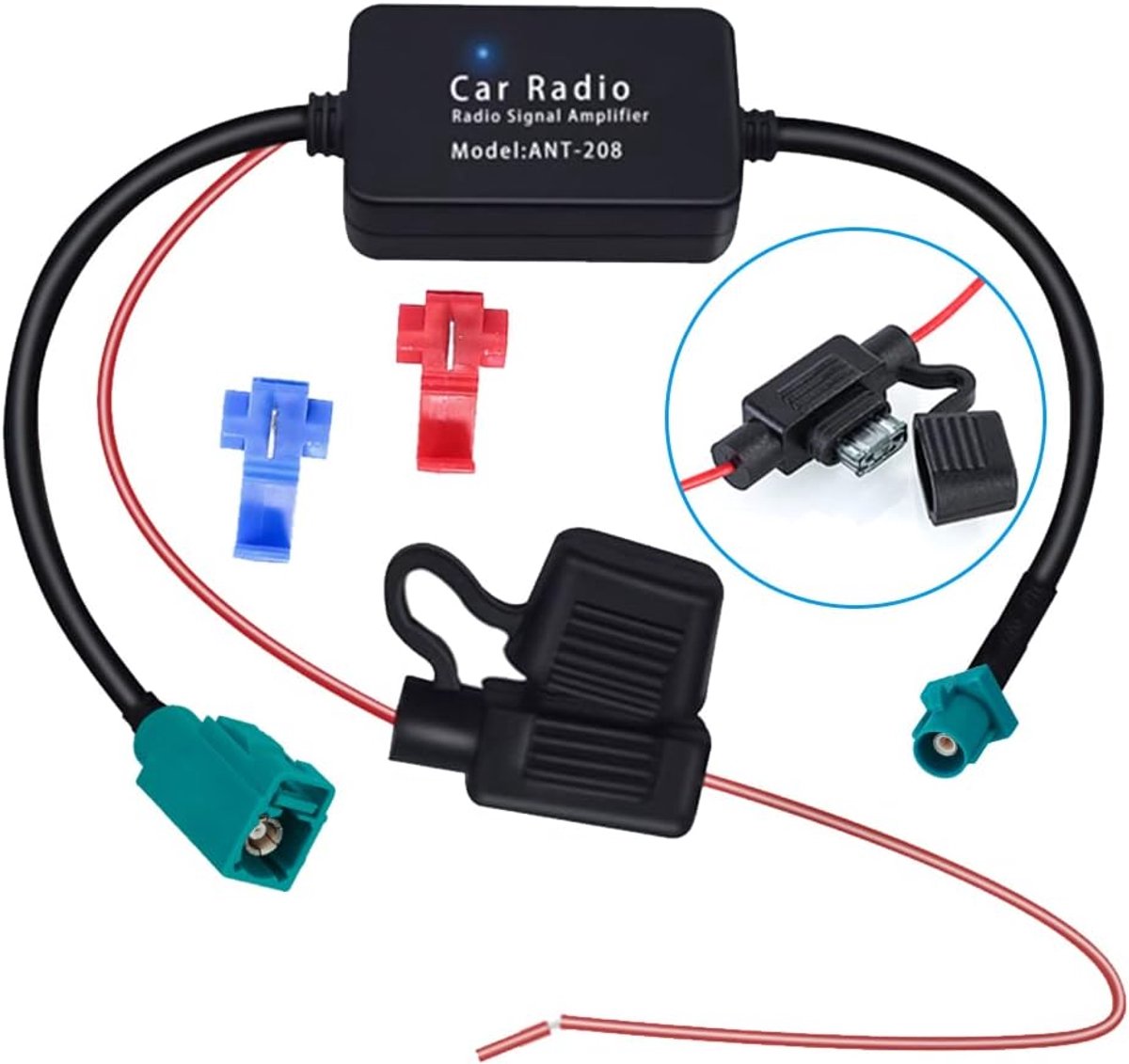 Vecys FM/AM DAB DAB + Car Antenna Signal Booster Fakra Z Male to Female Adapter 12V Digital Radio Antenna Splitter - ShopVlot