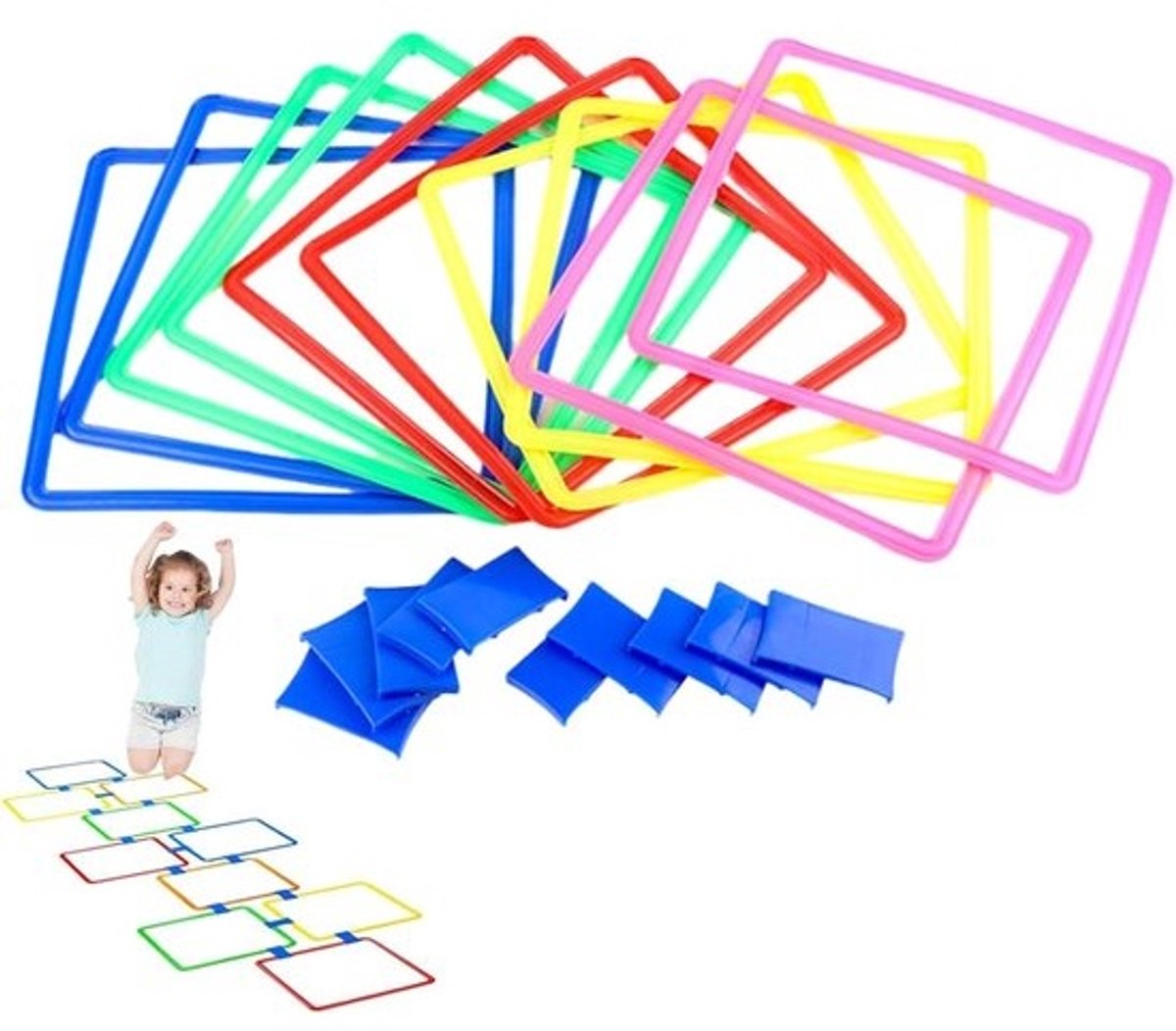 Trainingsringen Set - Hindernisbaan Spel - Actief Buitenspelen - Bevordert Balans Coördinatie - 38 cm - Kleurrijk
